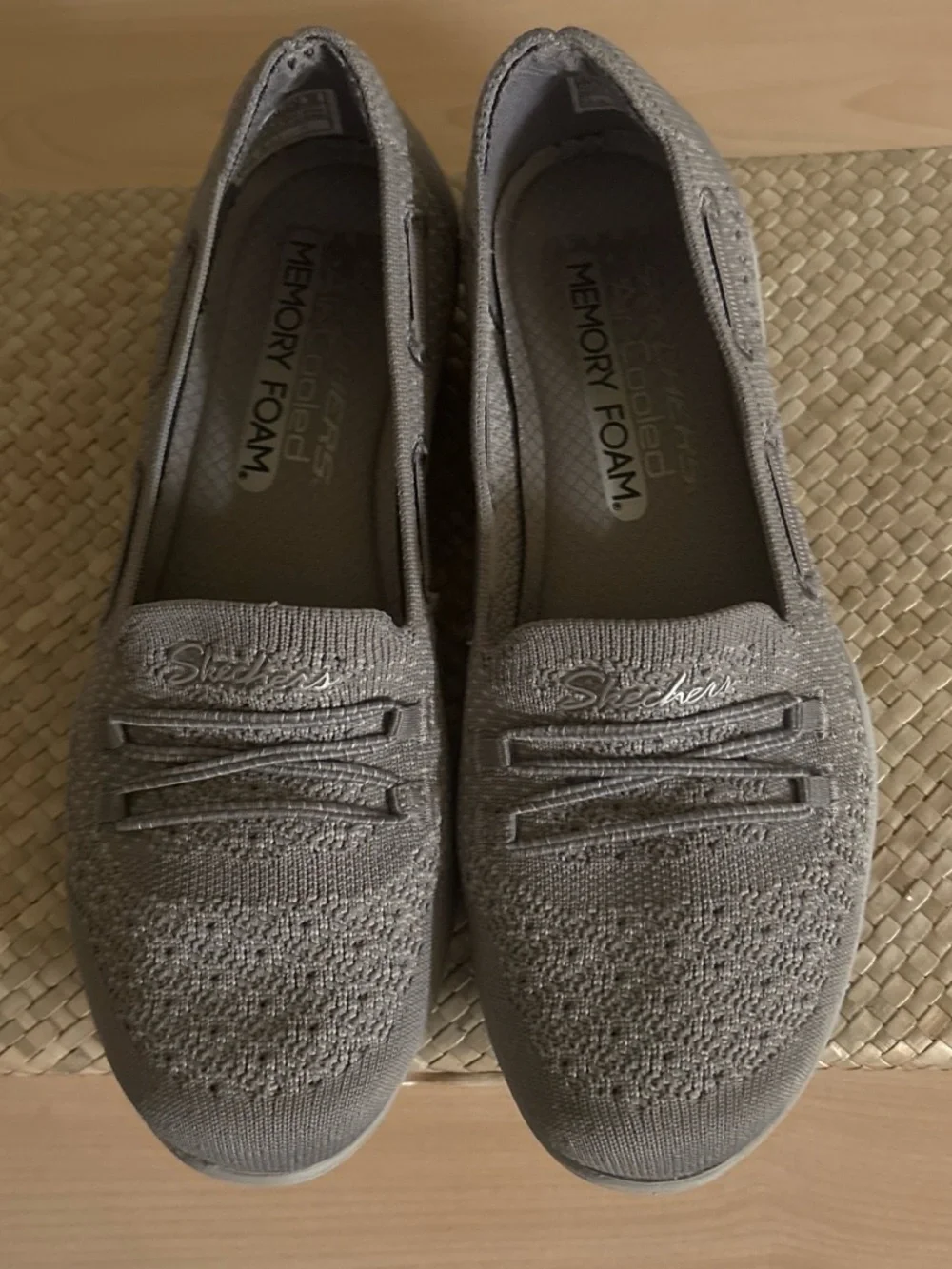 Skechers Women's Newbury St - Easily Adored slip-on shoes in grey. Size 6.5 M